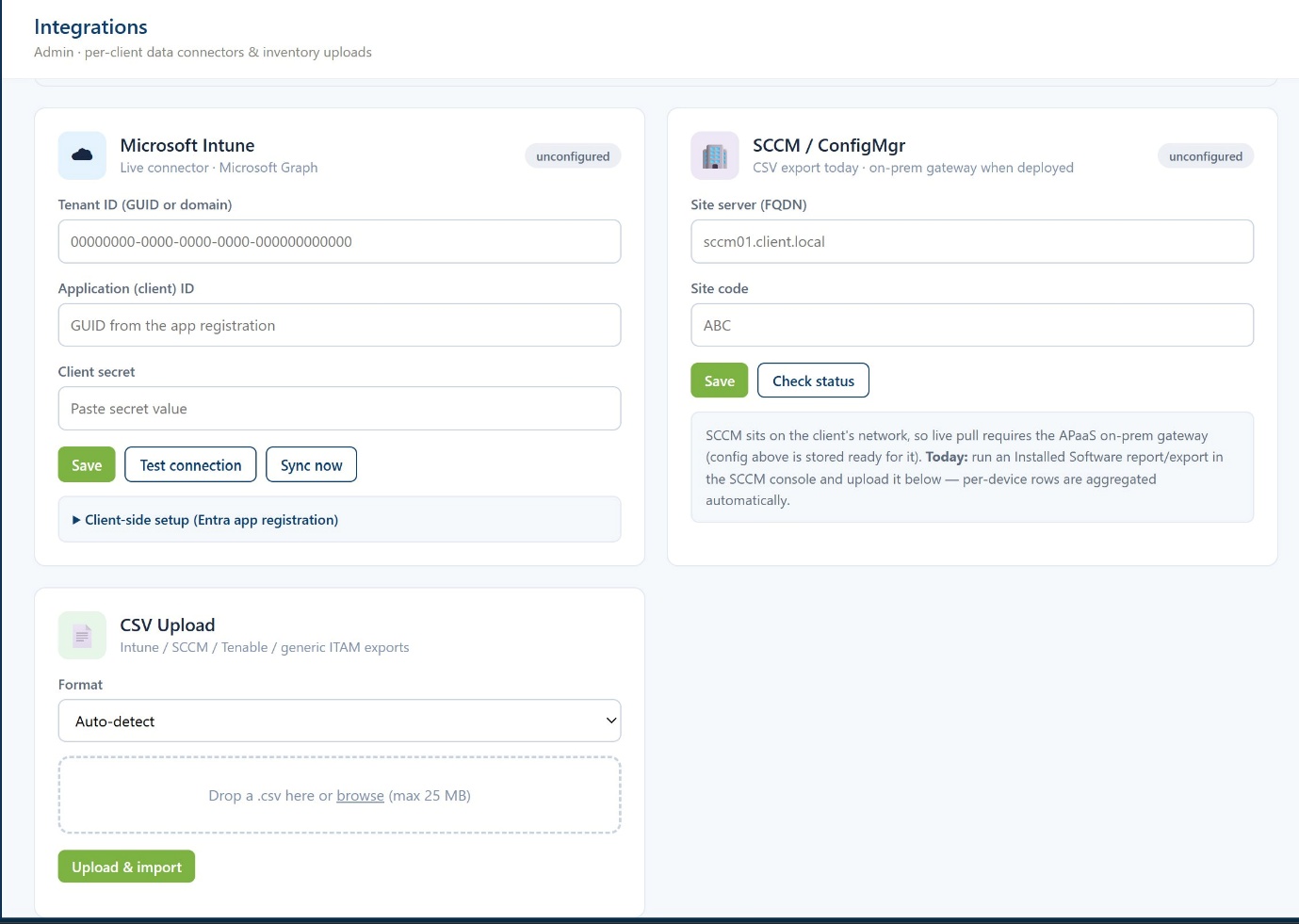 Connect Intune SCCM and ITAM